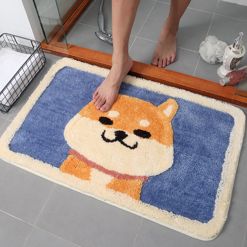 ODIXO Stilvolle Wohnmatte Fußmatte Hund Motiv im japanischen Stil