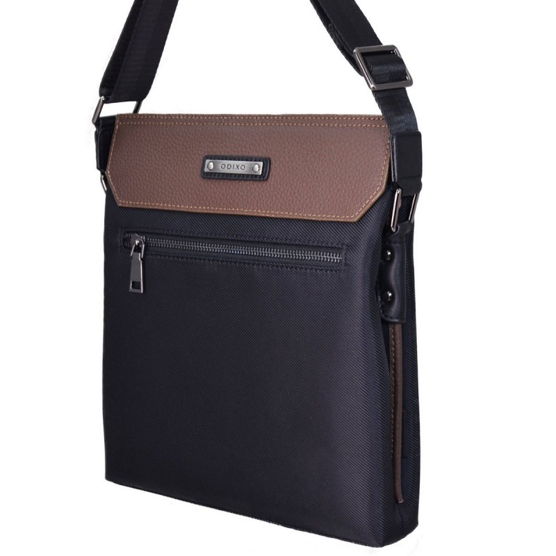 ODIXO Umhängetasche Messenger Bag Schwarz-Braun B2287-1 Deluxe Edition