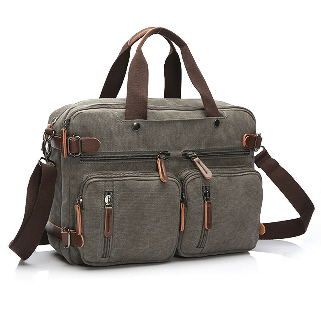 ODIXO Vintage Herren Umhängetasche Canvas Hand Tasche Tablet Rucksack Messenger Bag Grau B28691-3