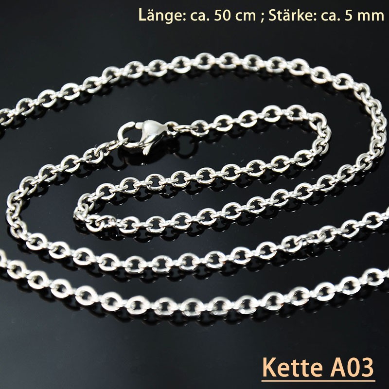 Design Edelstahl Halskette mit 3D Anhänger: Anker